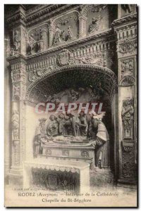 Rodez Old Postcard Interior of the Cathedral Chapel of St Sepulcher