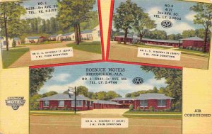 Roebuck Motels US 11 Birmingham Albama linen postcard