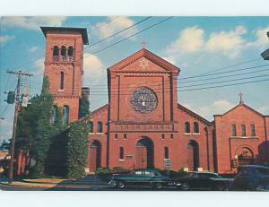 Unused 1950's OLD CARS & CHURCH SCENE Salisbury Maryland MD p3751@