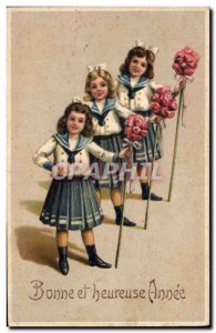 Old Postcard Fantasy Flowers Children