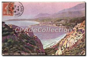 Old Postcard Menton Vue Generale Jack De La Frontiere Italian