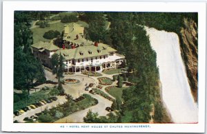VINTAGE POSTCARD AERIAL VIEW OF HOTEL KENT AND THE MONTMORENCY FALLS CANADA