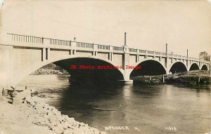 IA, Spencer, Iowa, RPPC, Little Sioux River, Bridge, Co-Mo Photo No X1808