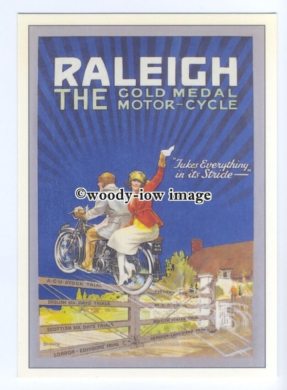 ad0884 -  Raleigh - The Gold Medal MotorCycle -  Modern Advert Postcard