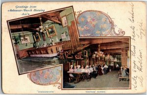 Multi View Greetings from Anheuser Busch Brewing c1904 UDB Vintage Postcard D52