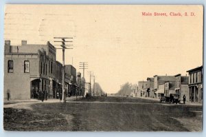 Clark South Dakota Postcard Main Street Exterior Building c1916 Vintage Antique
