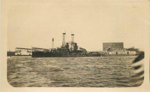 C-1910 New York Layland Dock RPPC Photo Postcard Navy Military Ship 13416