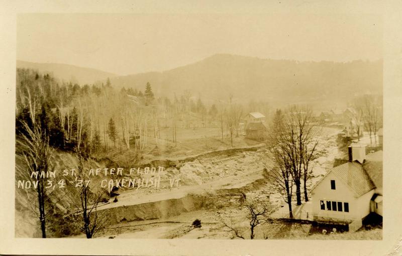 VT - Cavendish. Flood, November 3-4, 1927. Main St Devastation  *RPPC