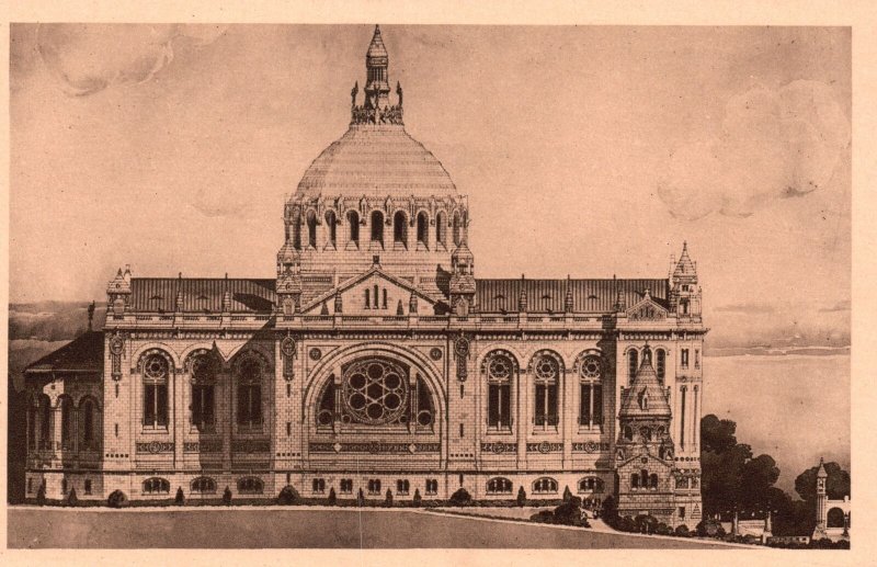 Vintage Postcard La Basilique De Lisieux Facade Laterale Church Lisieux France