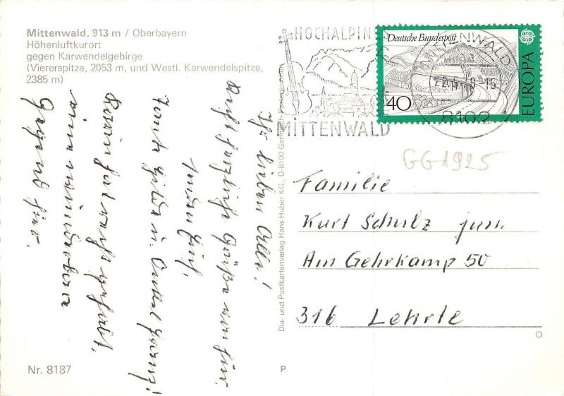 GG1925 mittenwald oberbayern hohenluftkurort   germany