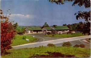 Postcard NC Doughton Park Bluffs Coffee Shop Blue Ridge Parkway