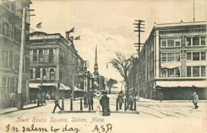 Salem Massachusetts Town House Square Metropolitan 1908 Postcard 21-10396