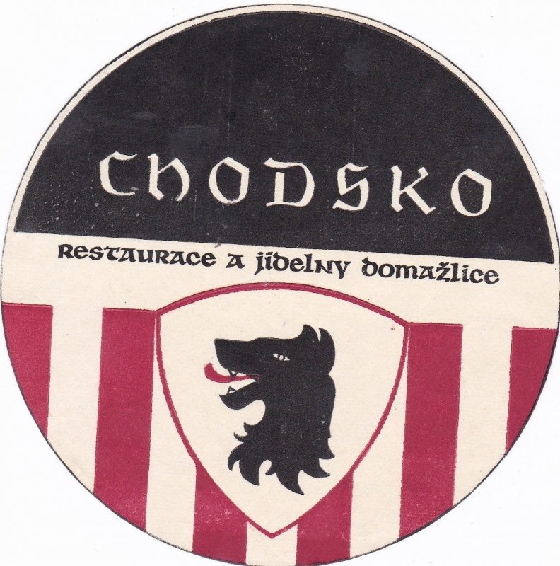 Czechoslovakia Chodsko Restaurace Jibelny Domazlice Vintage Luggage Label sk3677