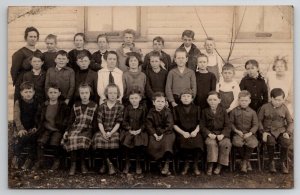 Cavour SD 1920 School Class  Stephens Family And Teacher Kauth RPPC Postcard T22