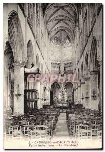 Caudebec en Caux Old Postcard Notre Dame Church The great ship