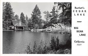 D98/ Big Bear Lake California Ca Postcard Real Photo RPPC Bartlett's Cedar Lake