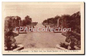 Old Postcard Cote des Maures Rayol Var Great Stairs to the Beach and Reserve