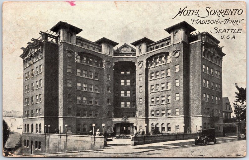 VINTAGE POSTCARD HOTEL SORRENTO MADISON AT TERRY SEATTLE EXPO POSTMARK 1915