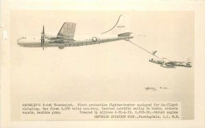 Postcard RPPC 1940s Republic Thunderjet Military Aircraft 23-5625