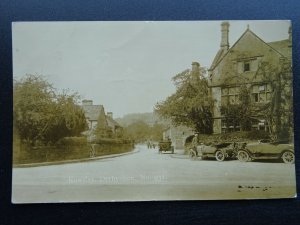 Derbyshire Bakewell ROWSLEY VILLAGE showing Old Vintage Cars c1920s RP Postcard