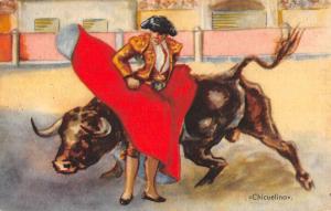 Group Of 6 Bull Fighting Scenes Matador Mexico Antique Postcards K25231