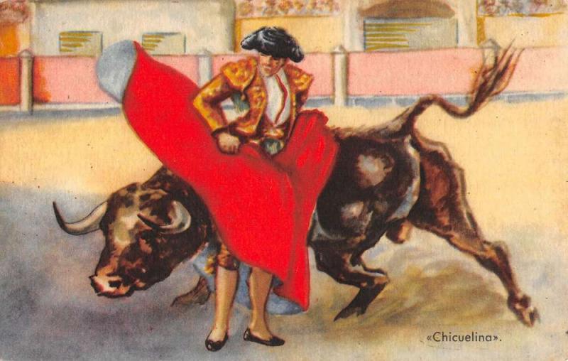 Group Of 6 Bull Fighting Scenes Matador Mexico Antique Postcards K25231