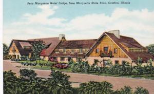 Illinois Grafton Pere Marquette Hotel Lodge Pere Marquette State Park Curteich