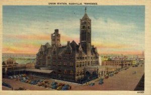 Union Station, Nashville, Texas, TX, USA Railroad Train Depot 1943 light post...