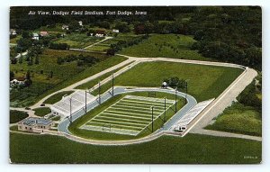 FORT DODGE, IA Iowa ~ DODGER FIELD FOOTBALL STADIUM c1950s Linen Postcard