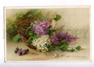 202870 Lilac in Basket by C. KLEIN Vintage TSN #1804 PC