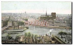 Paris Old Postcard General view of Notre Dame