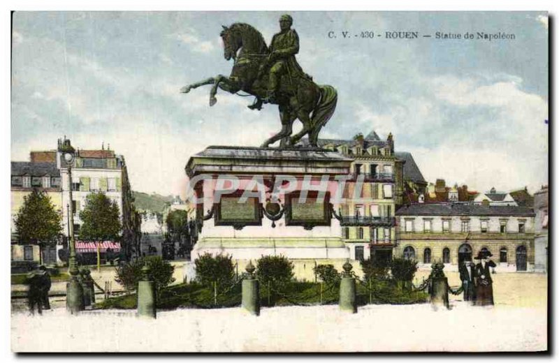 Old Postcard Rouen Statue of Napoleon 1st