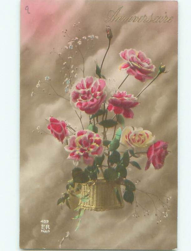 tinted rppc c1910 BEAUTIFUL FLOWERS AC9353