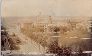 Lethbridge Alberta Third Avenue Streetcar Tram Lethbridge Hotel RP Postcard H49