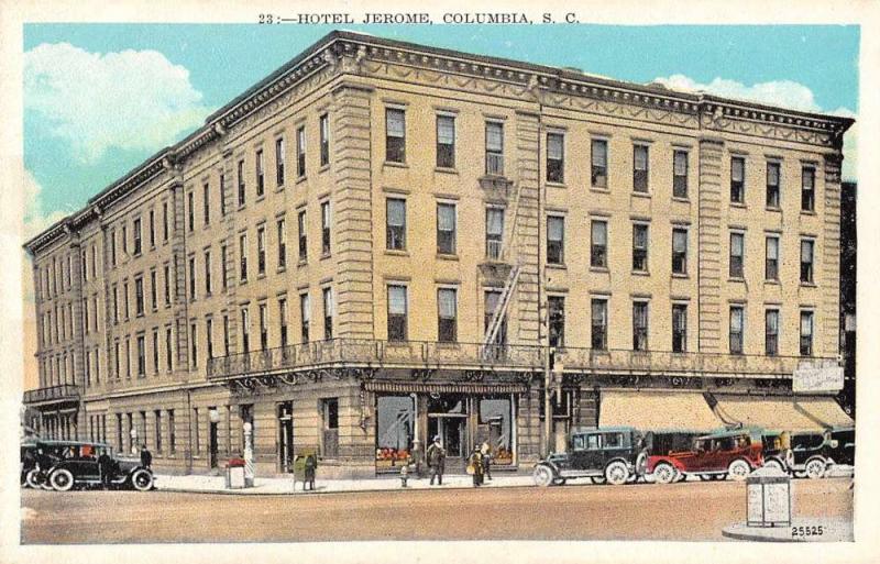 Columbia South Carolina Hotel Jerome Exterior View Antique Postcard J47000