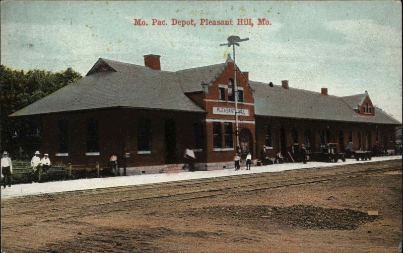 Pleasant Hill MO MO PAC Depot RR Train Station c1910 Postcard