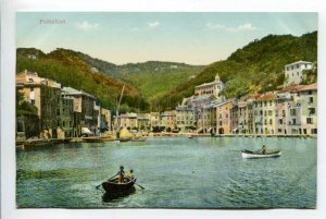 425729 ITALY Portofino from sea view Vintage postcard