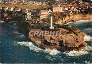 Modern Postcard Biarritz St Martin Point and Lighthouse seen by Avion (Heurti...