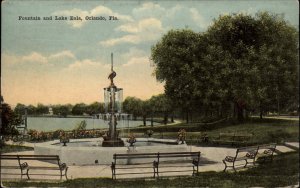 Orlando Florida FL Water Fountain Lake Park 1900s-1910s Postcard