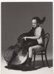 Nude Nudist Man Playing Cello Comic Swiss Shoe Makers Postcard