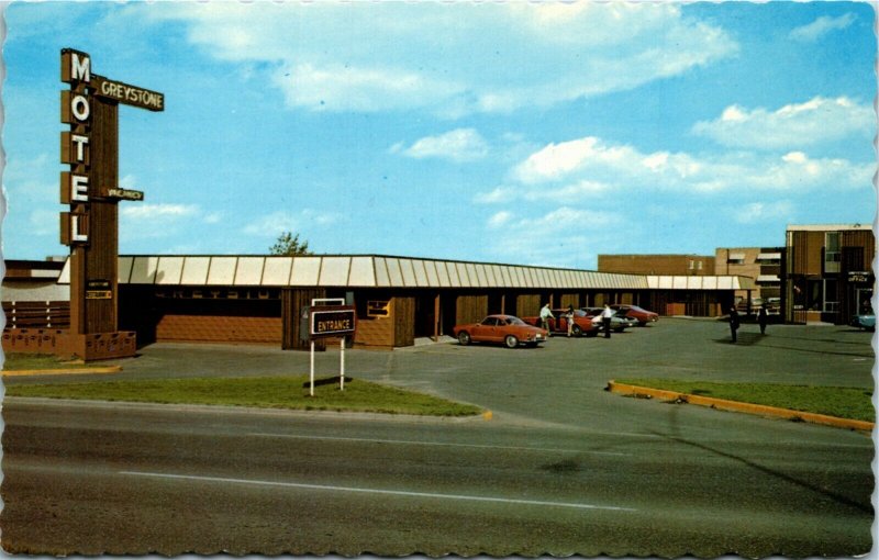 Postcard SK Saskatoon Greystone Motor Hotel & Motel on 8th Street East 1970s K50