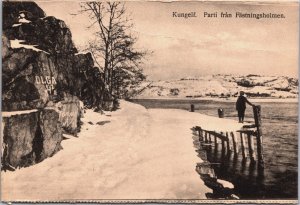 Sweden Kungelf Parti frean Fastningsholmen Kungälv  Vintage Postcard C124
