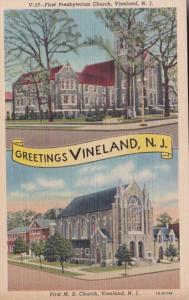 New Jersey Vineland First Presbyterian Church & First M E Church Curteich