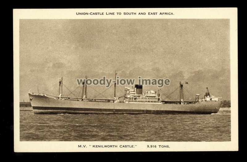 ca0632 - Union Castle Cargo Ship - Kenilworth Castle - postcard