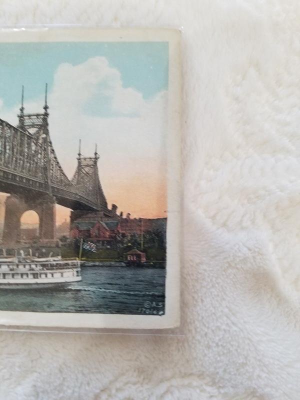 Antique Postcard, Queensboro Bridge, East River, New York