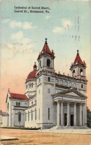 CATHEDRAL OF SACRED HEART LAUREL ST. RICHMOND VIRGINIA POSTCARD 1922