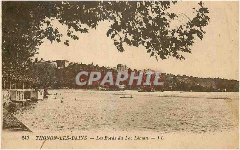 Old Postcard Thonon les Bains The Banks of Lake Geneva