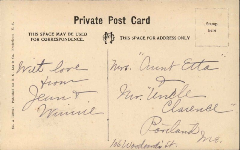 Fredericton New Brunswick Hospital Vintage Postcard
