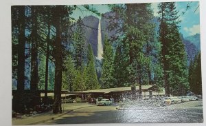 Yosemite National Park Lodge Falls Waterfalls Vintage Postcard