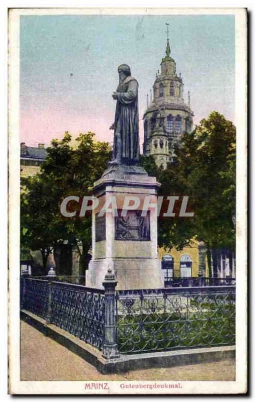 Old Postcard Mainz Gutenberg Gutenbergdenkmal